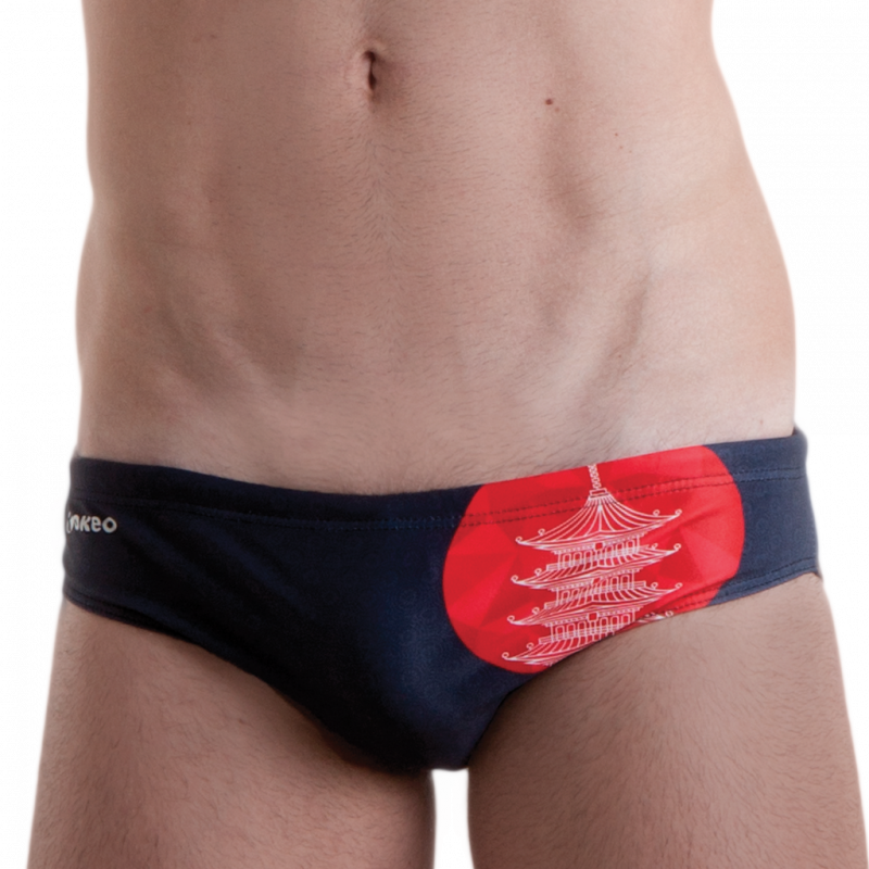 Costume slip da uomo fondo nero dedicato alle Olimpiadi di Tokyo 2020. Costume slip da uomo fondo nero dedicato alle Olimpiadi di Tokyo 2020.