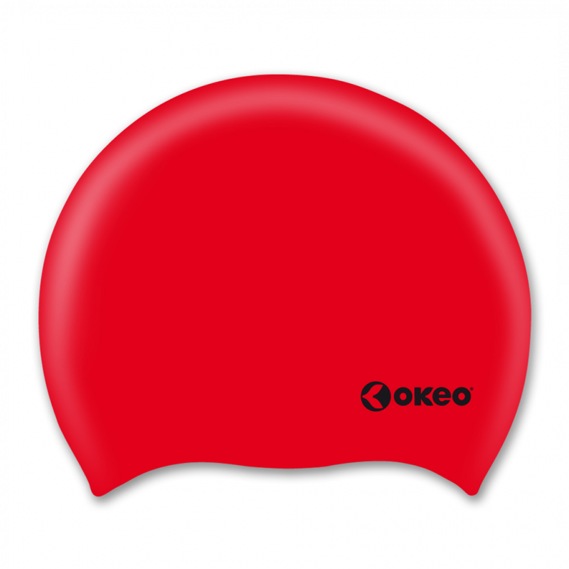 Cuffia piscina in silicone tinta unita con logo Okeo. Cuffia piscina in silicone tinta unita con logo Okeo.