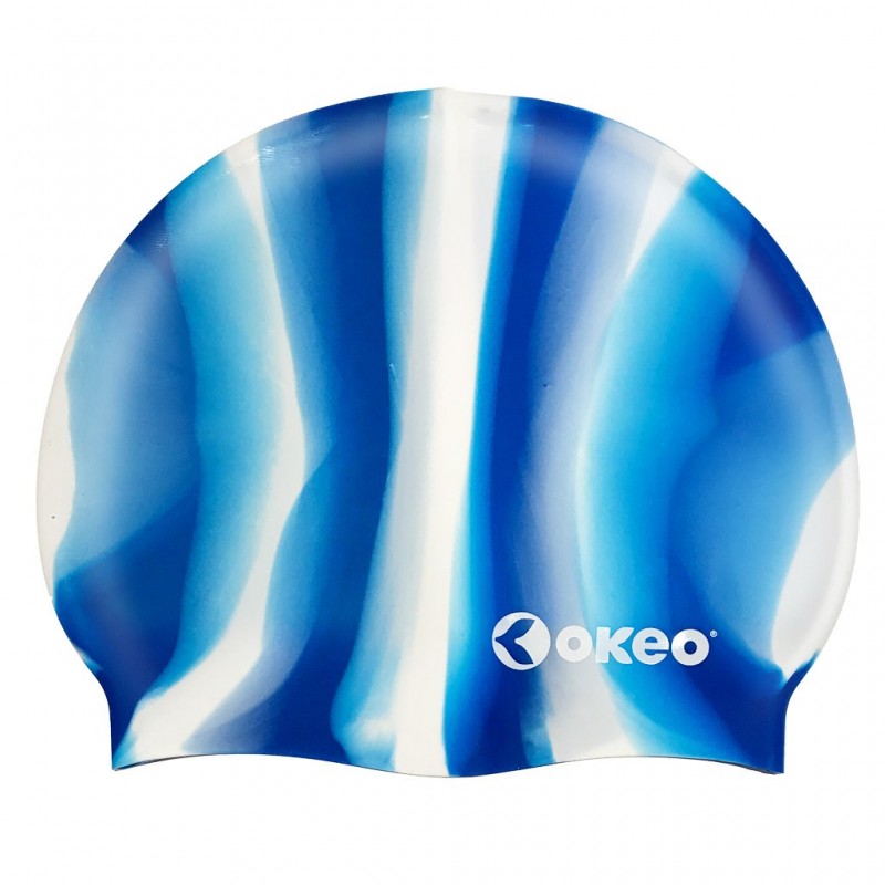 Cuffia da nuoto in silicone con sfumature di colore.