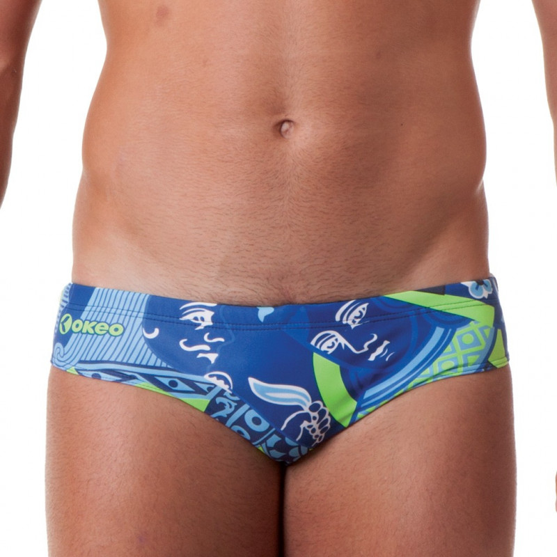 Costume slip uomo per il nuoto dedicato alle carte da gioco. Colori fluo. Costume slip uomo per il nuoto dedicato alle carte da gioco. Colori fluo.