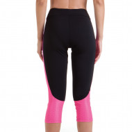 Leggings corti in cotone elasticizzato tinta unita nero
