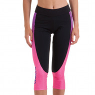 Leggings corti in cotone elasticizzato tinta unita nero