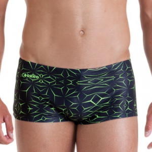 <p class="p1">Costume da uomo per il nuoto modello shorty. Nero con disegni verde fluo.
<p class="p2