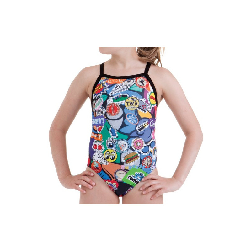 Costume intero per il nuoto da bambina con Costume intero per il nuoto da bambina con