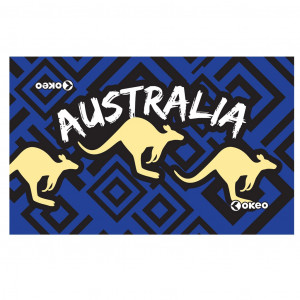 Telo in microfibra con grafica dedicata all'Australia. Dimensioni 90x150 cm.