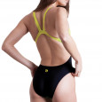 Costume intero da donna per la piscina con un taglio che valorizza la sgambatura alta e un fisico at