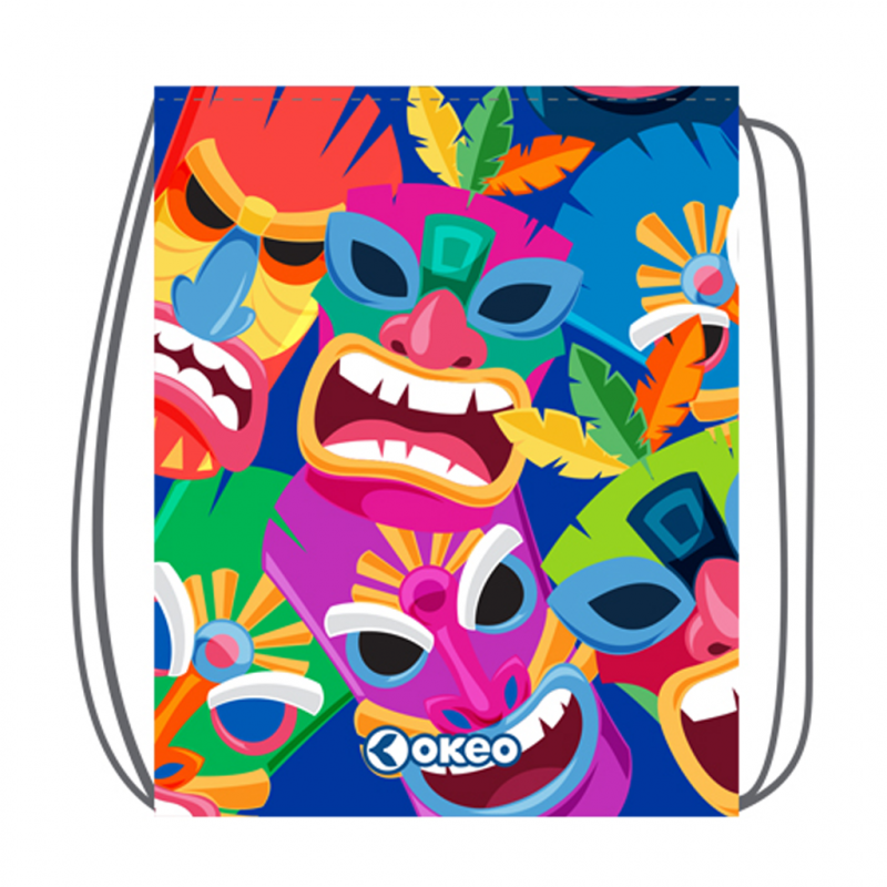 Sacco-zainetto con grafica colori fluo. Sacco-zainetto con grafica colori fluo.