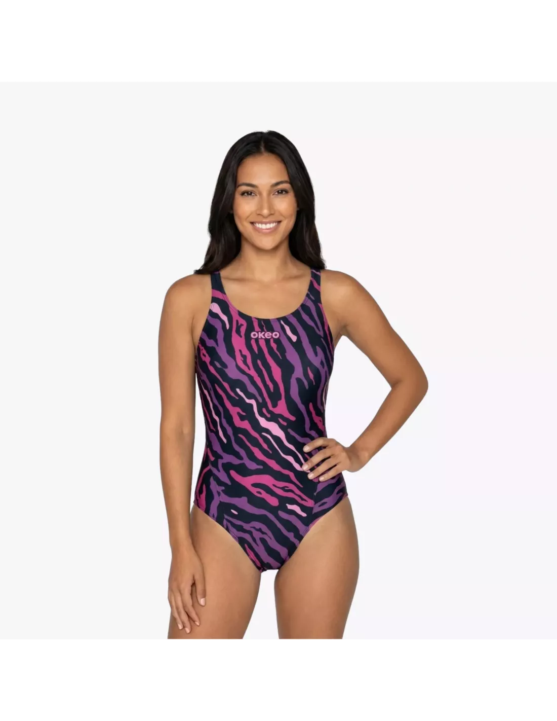 Ulla Popken Costume Intero Donna Petra Con Volants - Modello Mamba, Elegante E Femminile, Taglie Forti