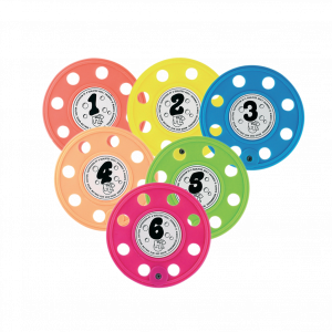 6 dischi numerati autoaffondanti per la ludodidattica.
<br /><br />